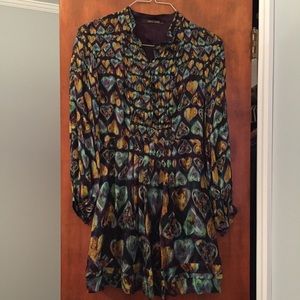 Roberto Cavalli Pleated Silk Heart Dress 38 US 6